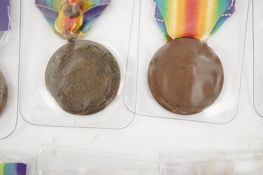 Nineteen First World War allied nations Victory Medals